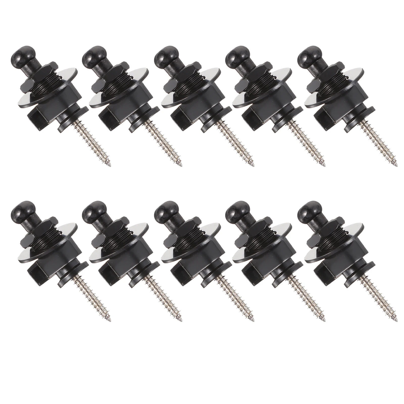 

10pcs Strap Lock Black Anti-Slip Bass Belt Buckle Electric Guitar Fixator Anti-Falling Strap Button Guitar Pegs Instrument Safe