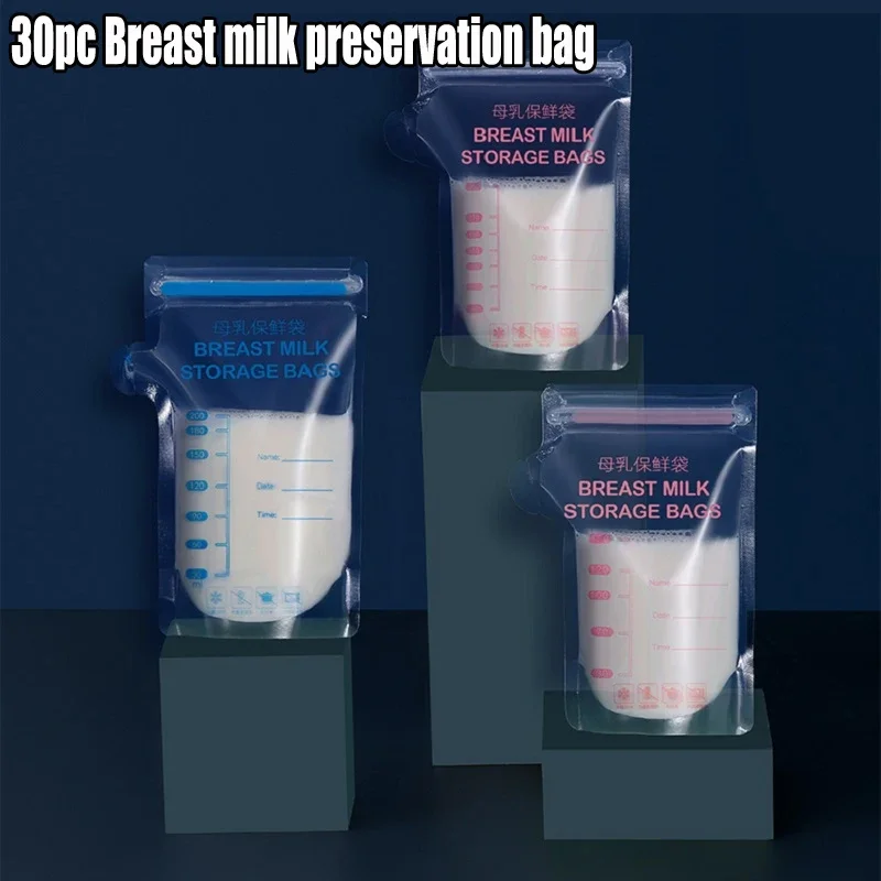 

30Pcs 100/150/250ml Breast Milk Storage Containers Milk Freezer Bags Maternal Baby Food Storage BPA Free Safe Feed Preserve Bags