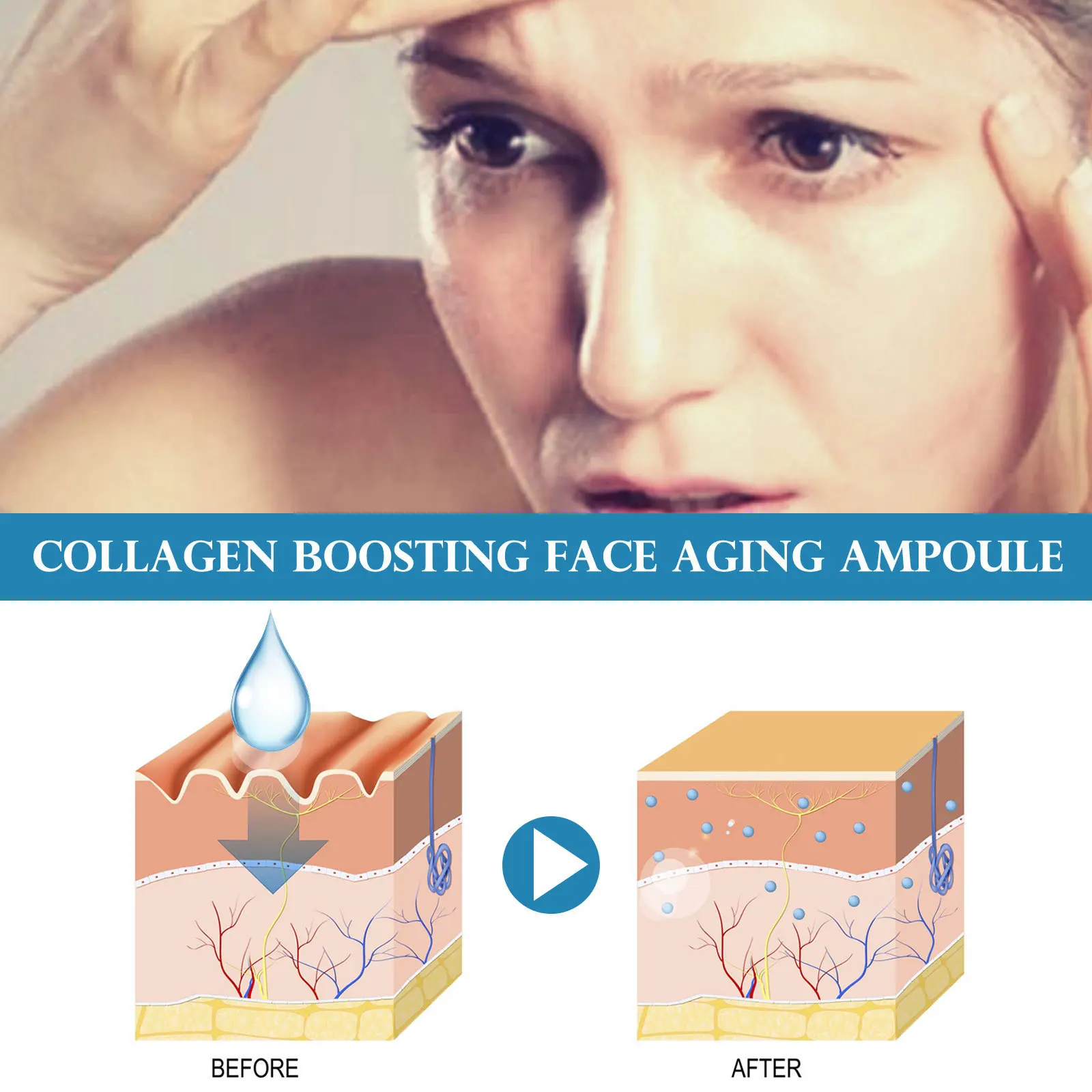 Collagen Ampoules Facial Rejuvenation Serum for Face Nourish Anti Aging Face Lifting Essence Forehead Wrinkle Reducer Skincare