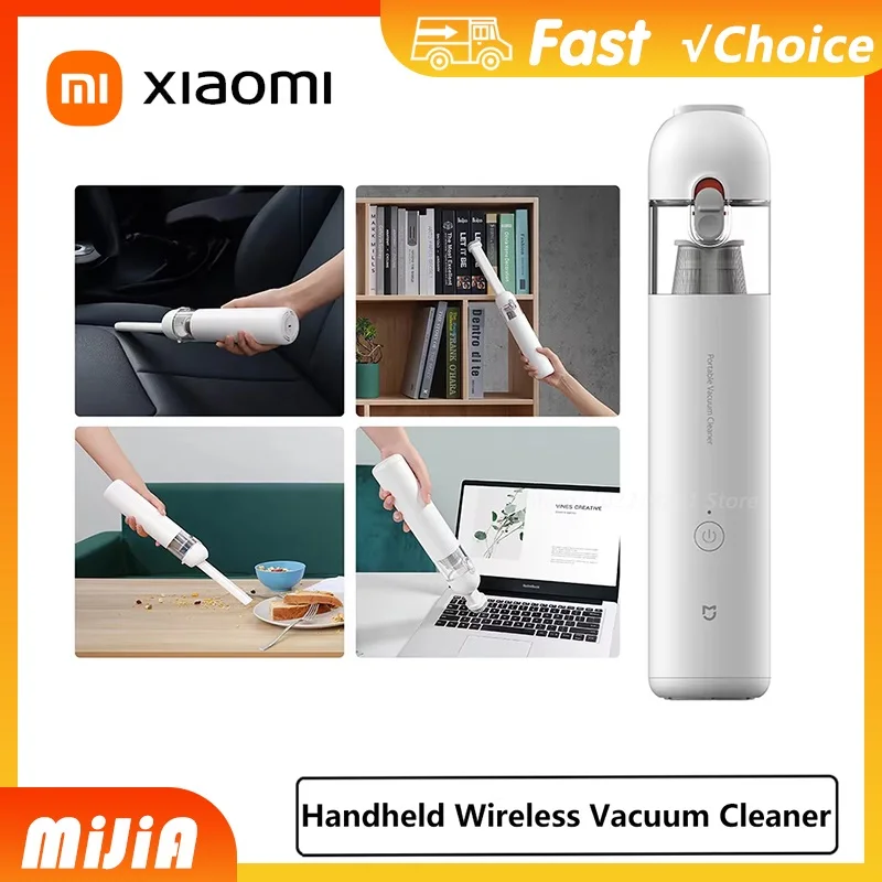 

2025 НОВЫЙ XIAOMI MIJIA Портативный ручной пылесос для дома, автомобиля, мини-беспроводной пылеуловитель, коллектор 13000 PA, циклонное всасывание