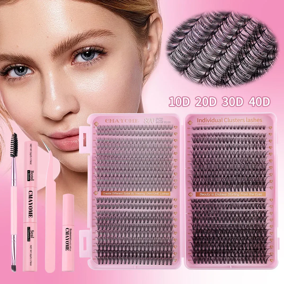 

Hot-selling 30D40D Eyelash Book Dense Hair 640 Clusters Segmented False Eyelashes D Song Single Cluster False Eyelashes