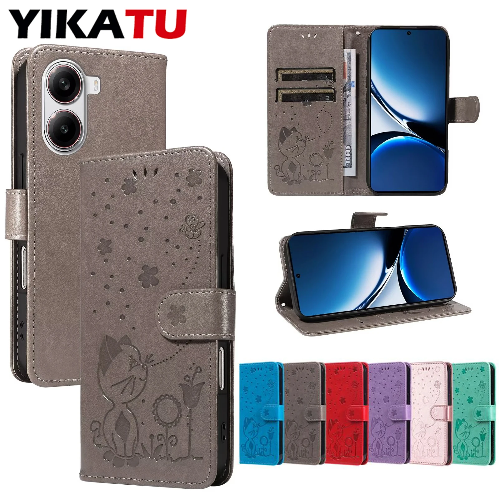 

Wallet Slot Leather Case For Xiaomi Redmi K70E K70 K60 Ultra K50 Gaming K50i K80 K40S K40 Pro 5G 14C 13R 13C 13 12C 12 11A 4G