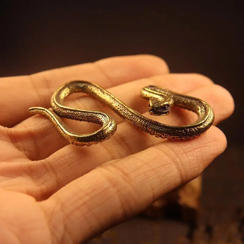 Vintage Alloy Snake Figurine Fine Carving For Decor: Gifts Lovers