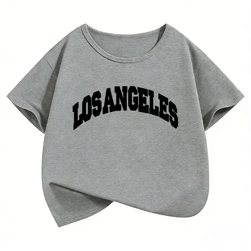 Casual Los Angeles Y2k T Shirts Printed Short Sleeve Kids Children's T-shirt Boys Girls Summer Spring Top Tee Shirt