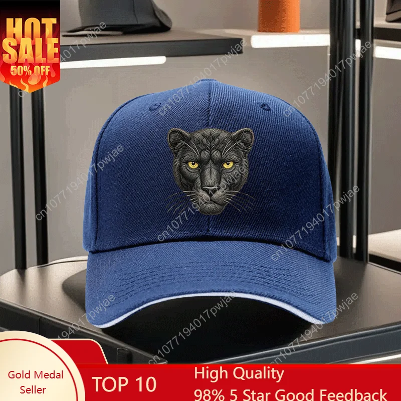 

1 Adjustable Lightweight Baseball Cap with Bold Black Panther Print - Breathable Outdoor Sports Hat, Unisex Dad Hat for Men & Wo