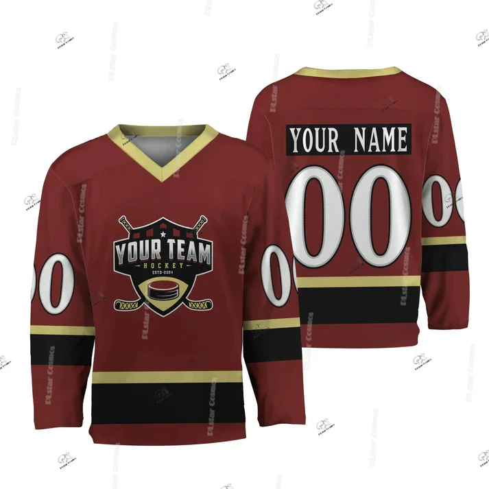 Custom Name Team Gradient Graffiti Hockey Jersey Shirts Vintage Retro 3DPrint Casual V-Neck Funny Pullover Breathable Colorful 6 view 3