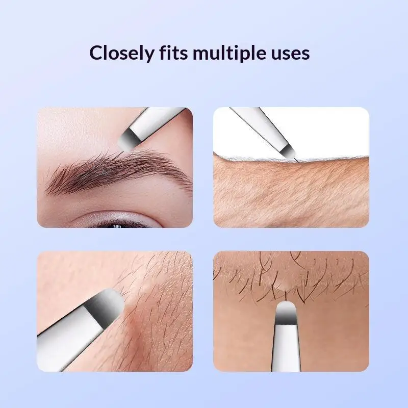 Stainless Steel Tweezers Safe Rounded - Tip Eyebrow Clips Precise Eyebrow Shaping Ingrown Hair Removal Eyebrow Shaping Tool