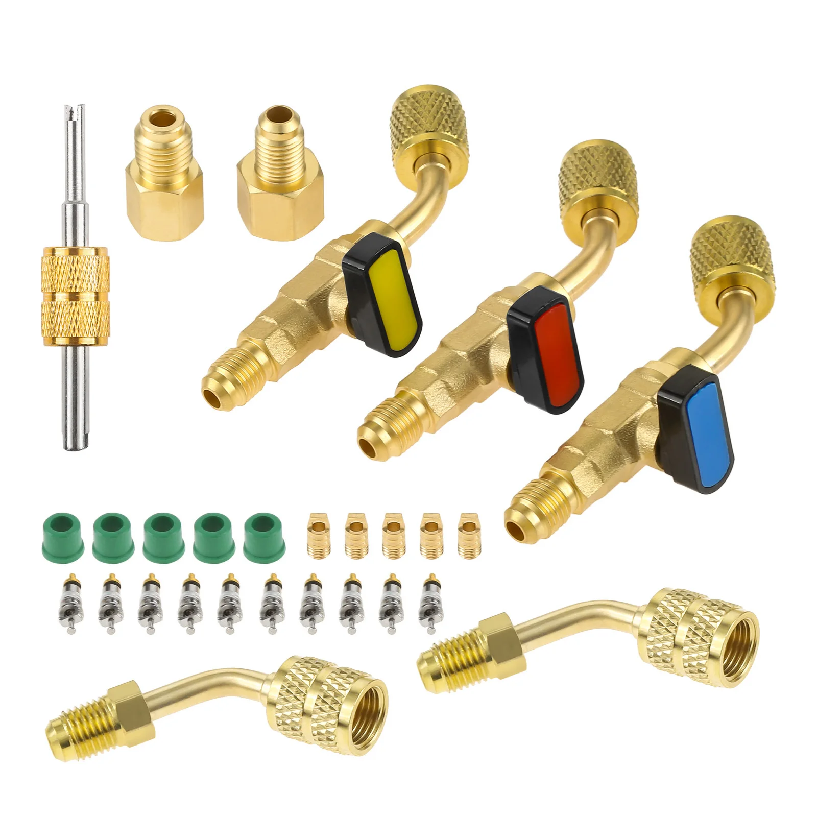 28pcs/kit AC HVAC Angled Ball Valve 1/4