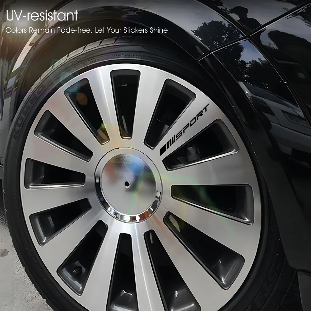 Fashion 4pc Car Stickers Wheels Rims Sport Racing DIY Stripes Decorative Stickers Car Styling SUV Truck Adhesive Accessories