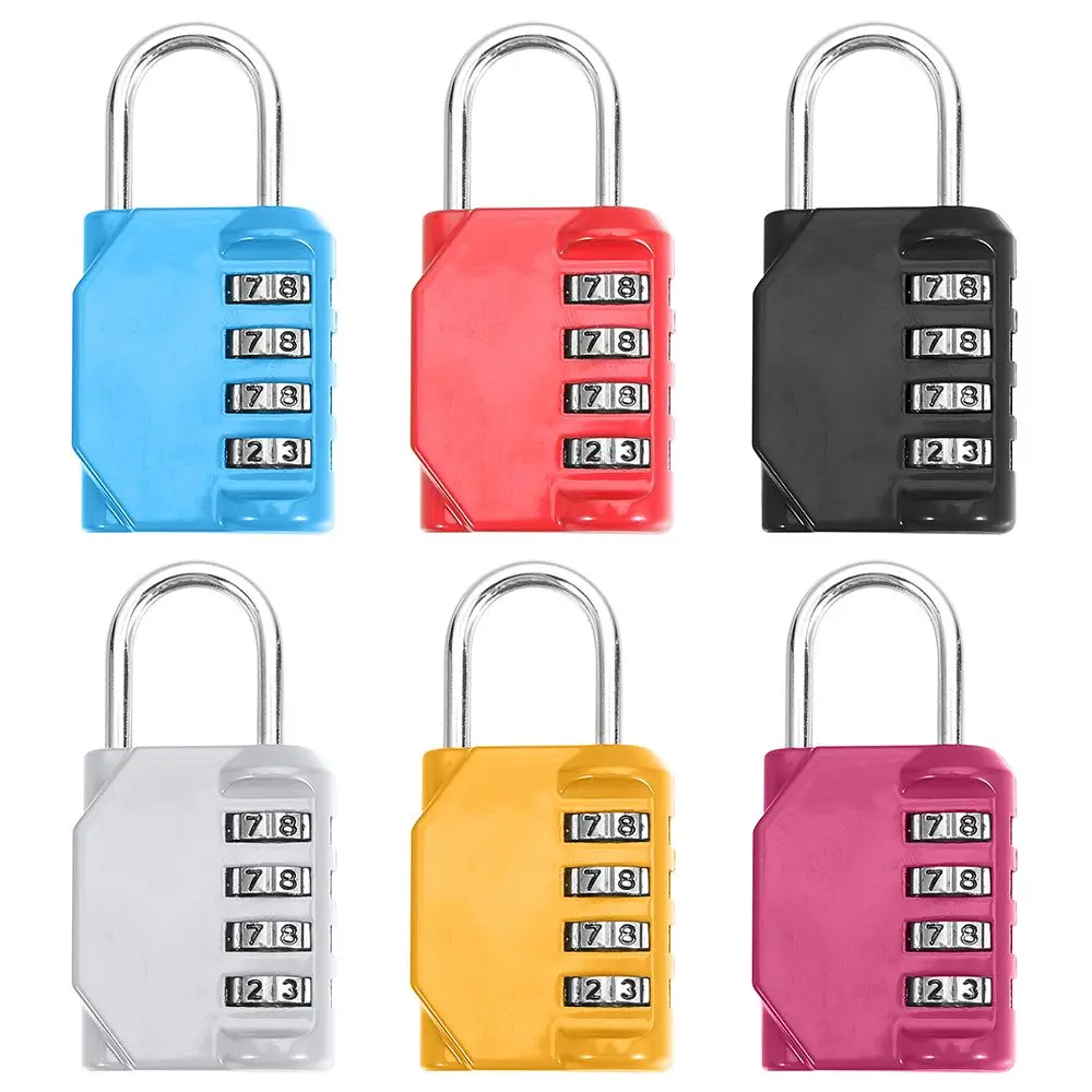 Rust-proof Metal Code Lock Waterproof Travel Accessories 4 Dial Digit Padlock Password Lock