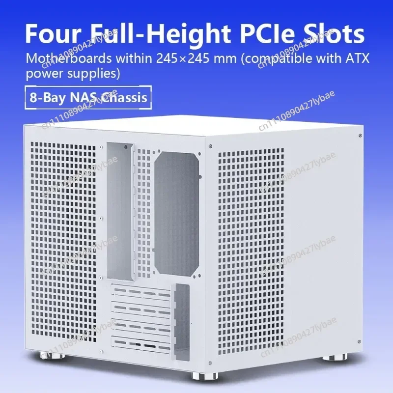 Sagittarius 8-Bay NAS Tower Case with Backplane,MATX,ATX Power Supply,Optimized for Synology UNRAID ,Full-Height PCIe Expansion - view 3