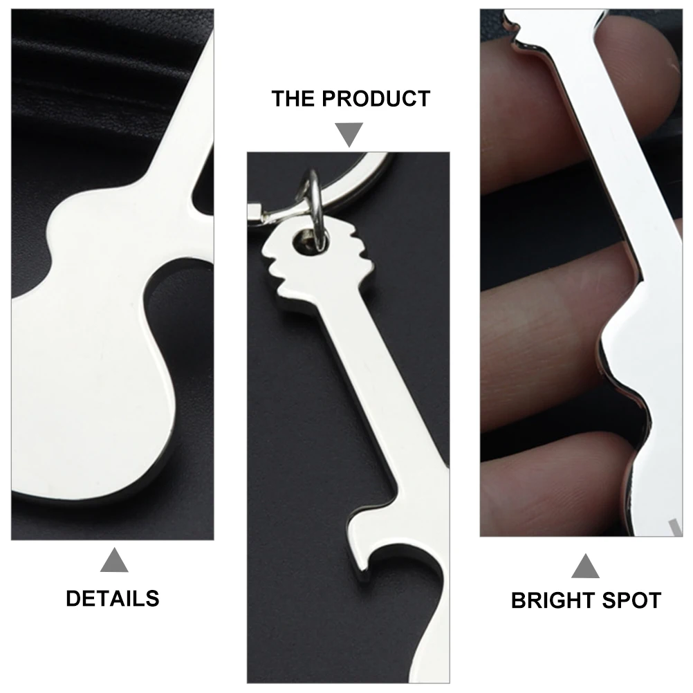 

3pcs Guitar Keychain Opener Zinc Alloy Practical Design Easy Use Decorate Keys Beer Opener Keychain Car Bags Gifts