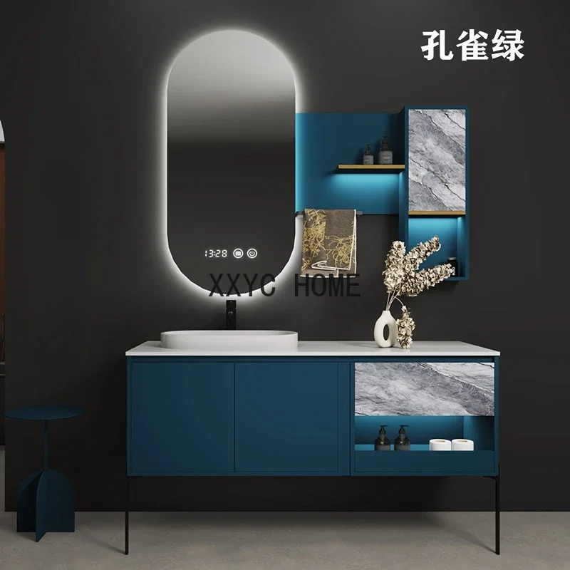 

Bathroom Cabinet High-End Oak Washstand French Simplicity Bathroom Washbasin Cabinet Combination Smart Mirror