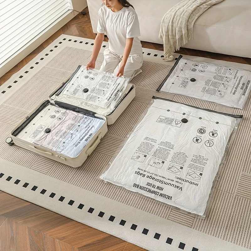 Vakuum-Aufbewahrungsbeutel in mehreren Größen, vakuumversiegelte Beutel für Organizer, platzsparende Beutel für Kleidung, Reisen, Zuhause, Umzug, große Beutel