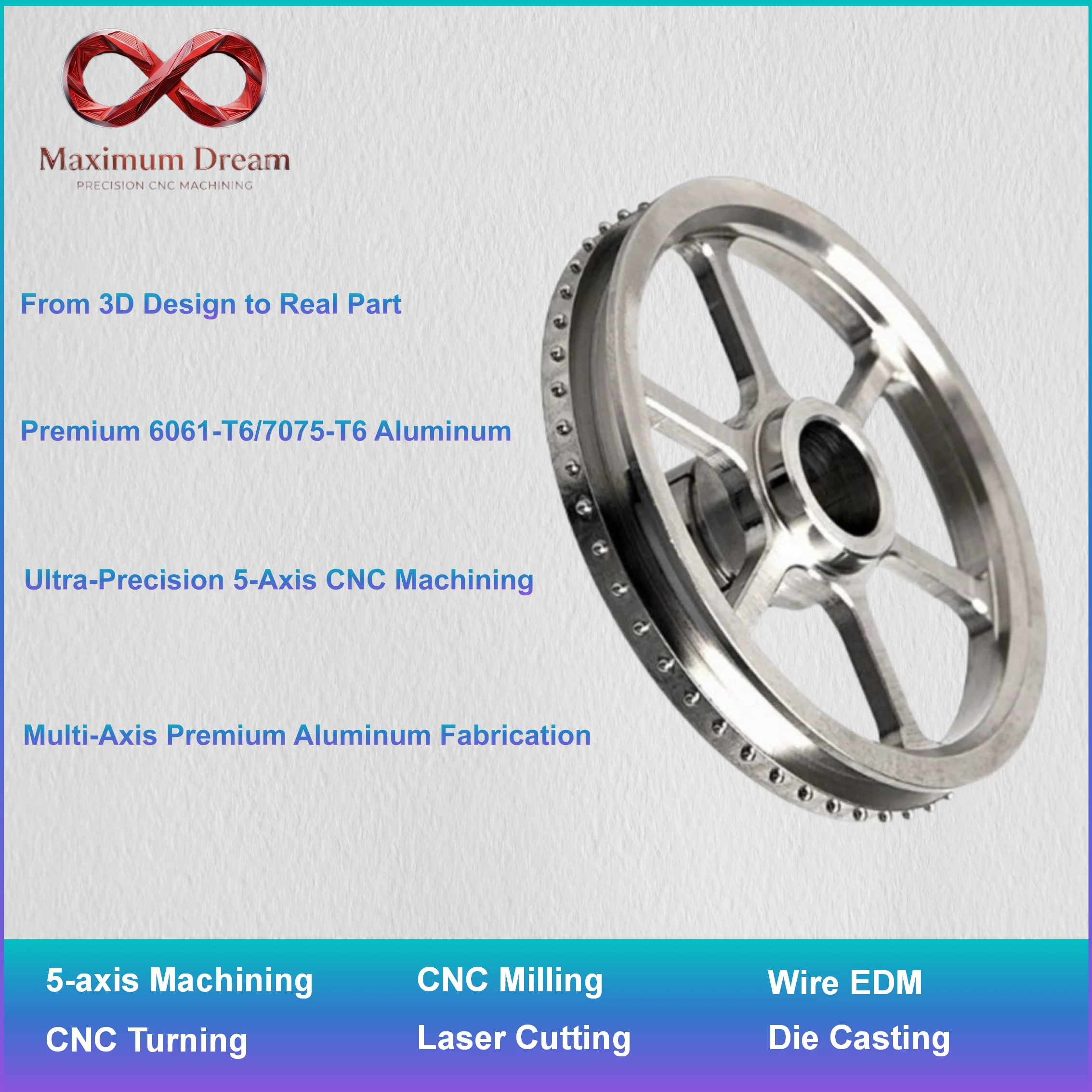 Custom CNC Lathe Turning Aluminum Parts, Precision Threaded Shaft Spacer Machining Service per 3D Model, MOQ 1pc
