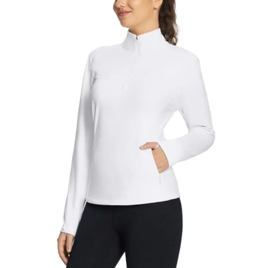 

Women's Fleece Pullover Jacket Water Resistant Half Zip Thermal Golf Shirts Cold Weather Running Gear Winter