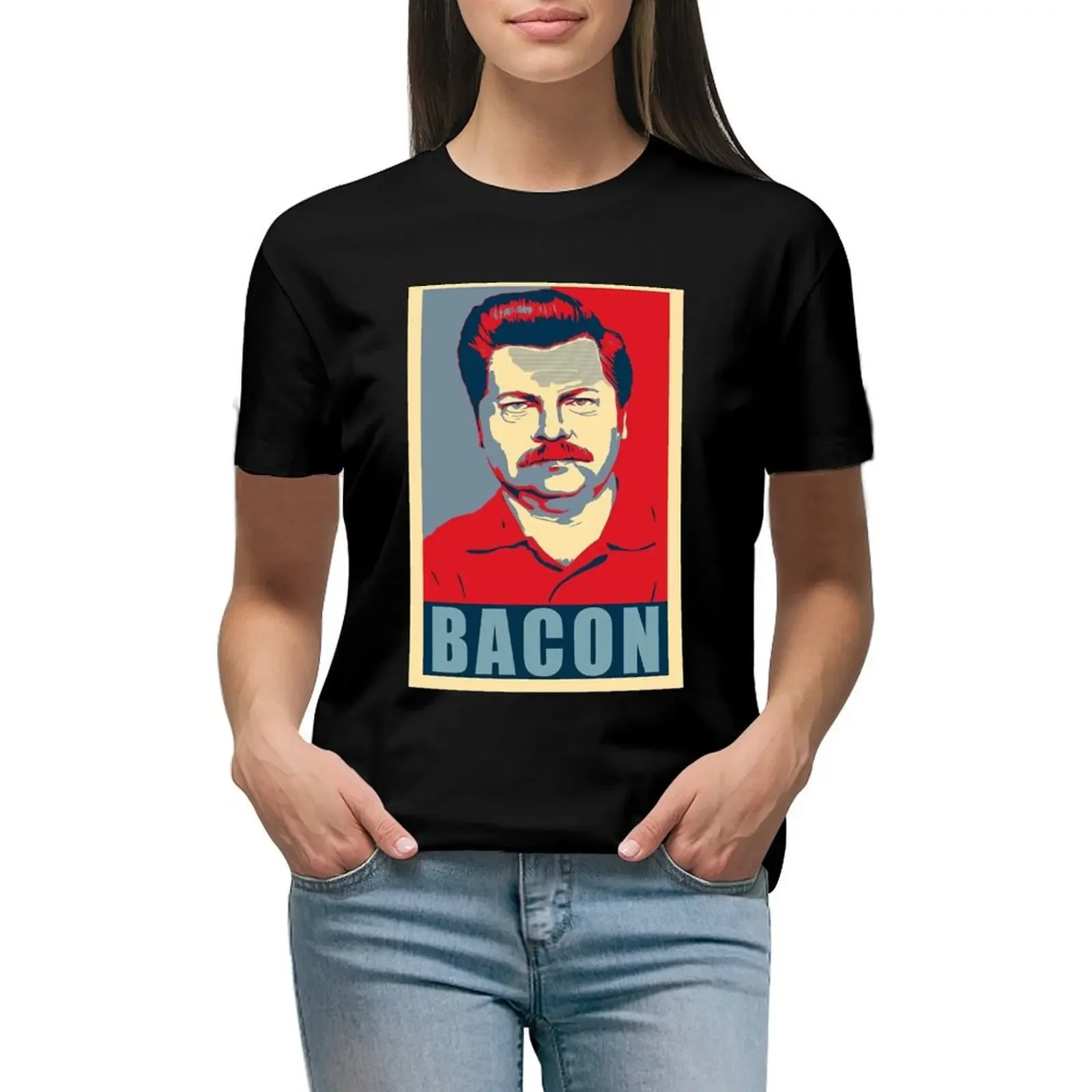 

Ron hope swanson T-Shirt shirts graphic tees blacks summer tops quick-drying white t-shirt dress for Women sexy