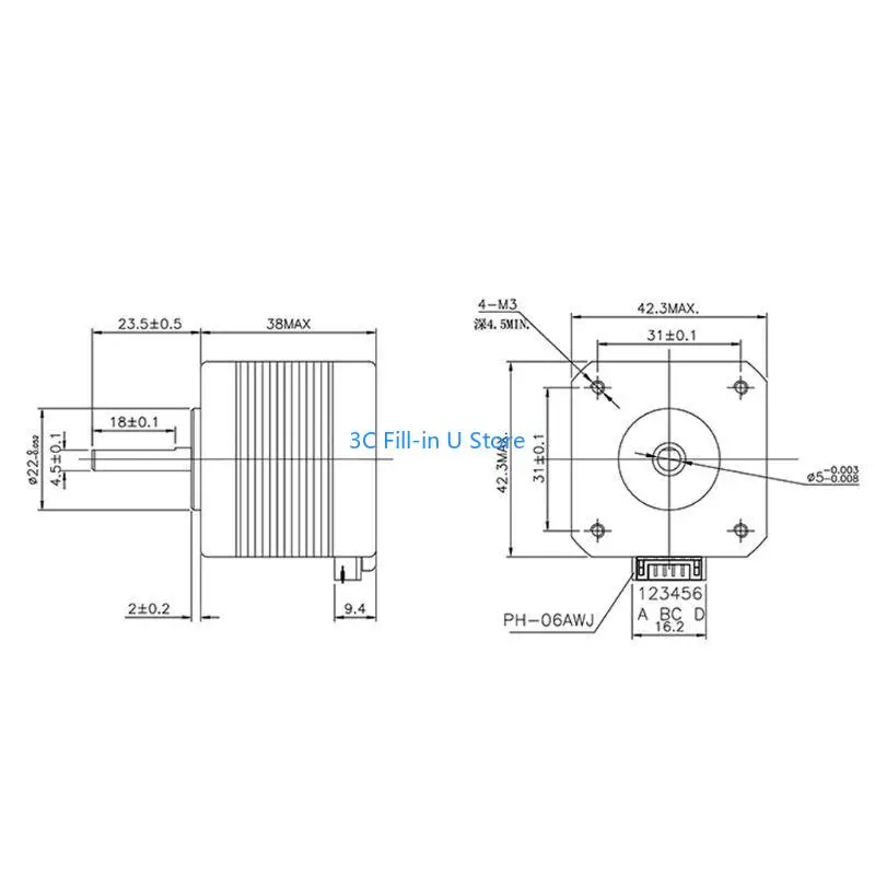 G8TA 42 MOTOR TB6600 STEPPER MOTOR 32-SEGRIST