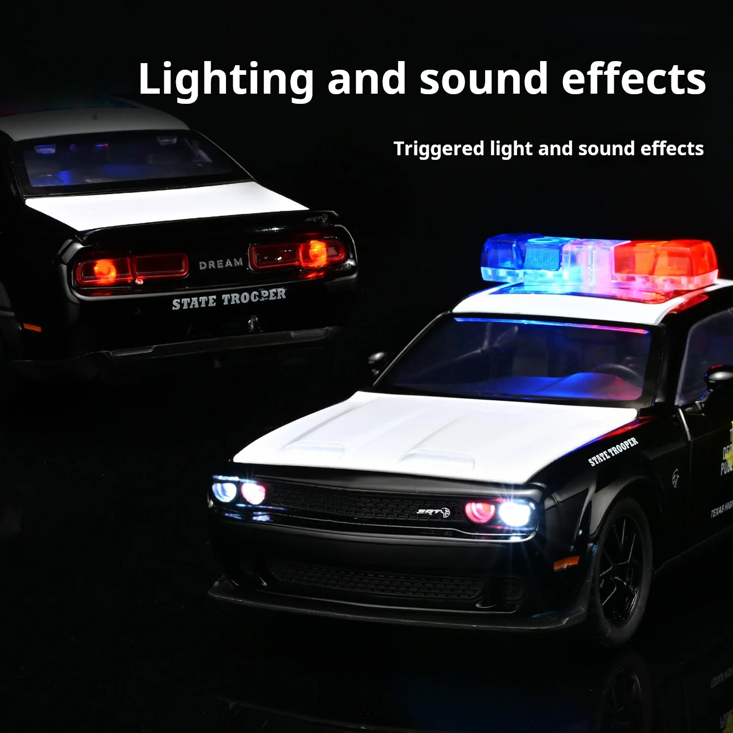 Red-Eyed Hellcat Police Car Edition exquisite die-cast simulation American muscle performance sports car toy colle