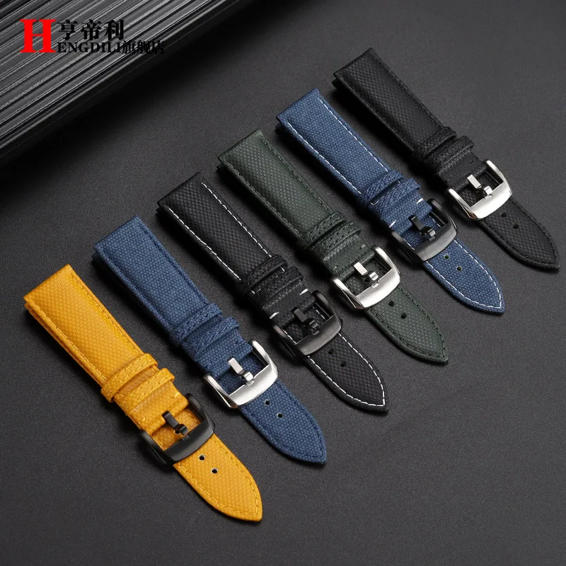 22mm For Breitling Avenger Blackbird watch strap B01 Super Ocean TUDOR IWC Omega blue green Men Soft Leather Watchband bracelet