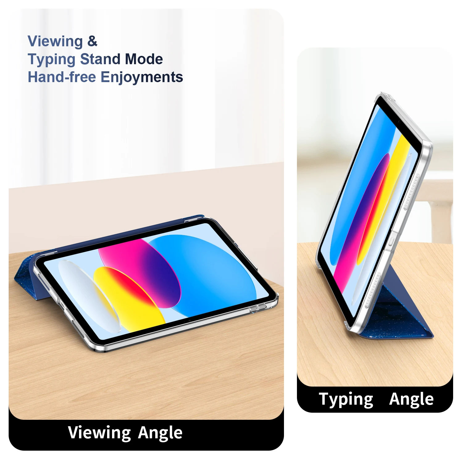 For iPad(A16) 11th Generation 2025, iPad 10th Gen Case 10.9inch 2022,Back Shell Smart Cover, Support Touch ID, Auto Wake/Sleep