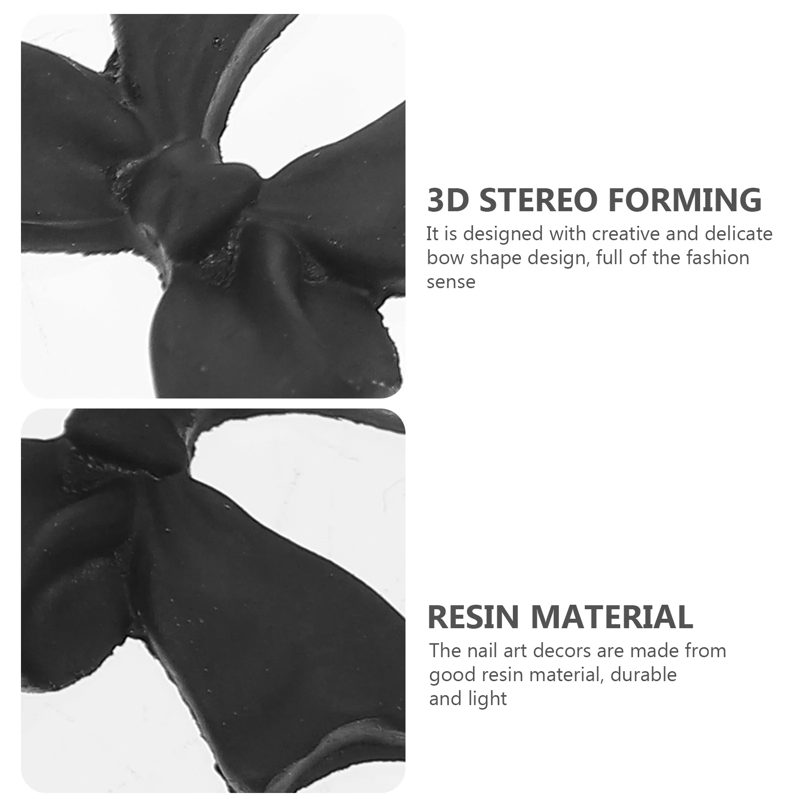

100pcs Black White Bow Nail Decorations 3D Resin Butterfly Accessories for DIY Manicure Art Salon Use Nail Art DIY Bow Decor