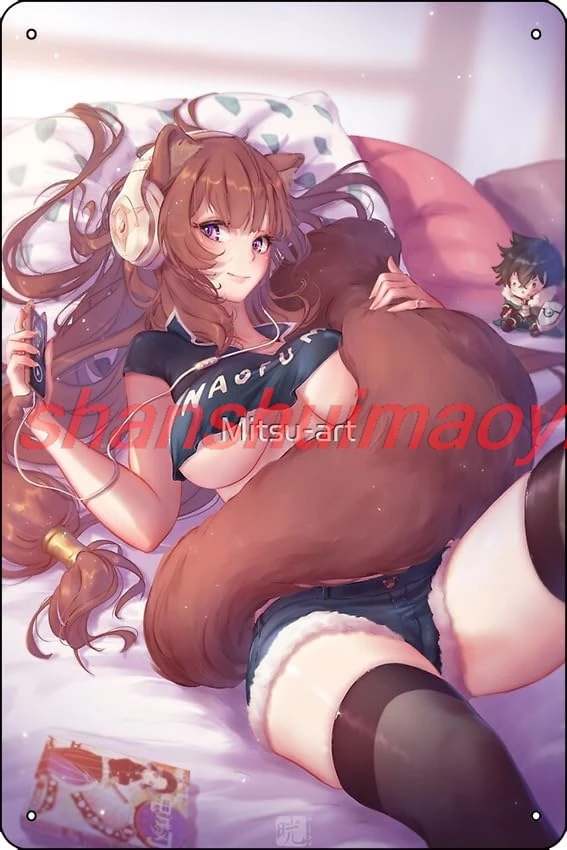 Raphtalia Chillin '| Shield Hero Poster 8 x 12 Inch Funny Metal Tin Sign Game Room Man Cave Wall Decor ALIMAO