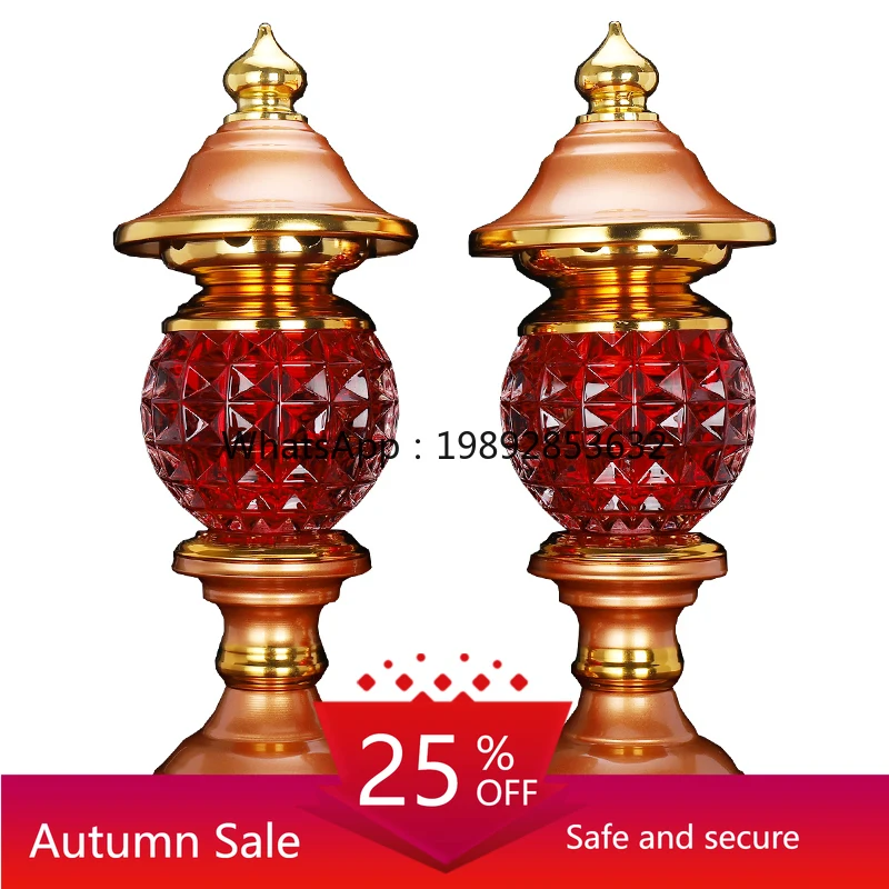 

YFY Glazed Buddha Offering Lamp Front Offering Lamp Buddha Front Lotus Lamp LED Eternal Light Buddha Supplies