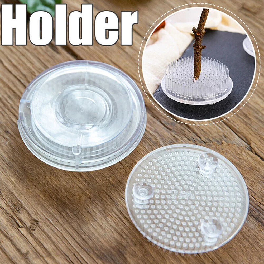 1 Pc Round Ikebana Plastic Flower Base Holder Fixed Tools Suction Cup Floral Arrangement Decor Pot Acc