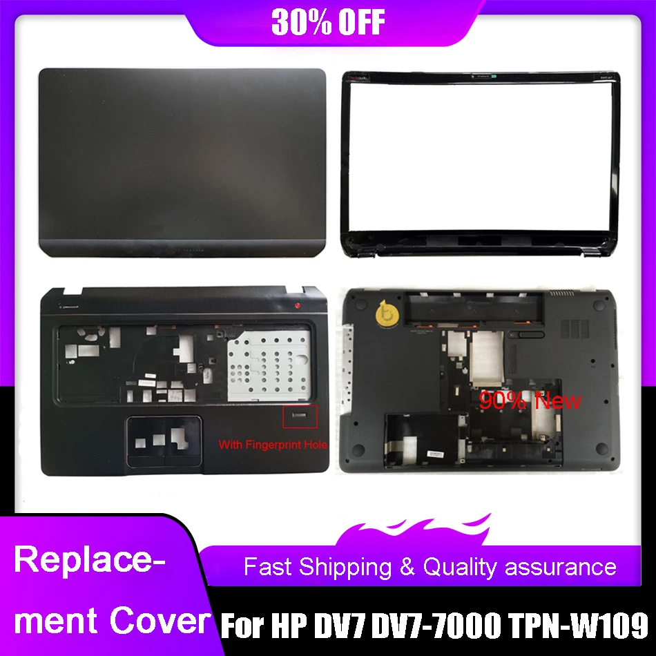 Laptop LCD Back Cover For HP Pavilion DV7 DV7-7000 DV7T-7000 Front Bezel Palmrest Upper Bottom Case Hinges Housing Rear Lid