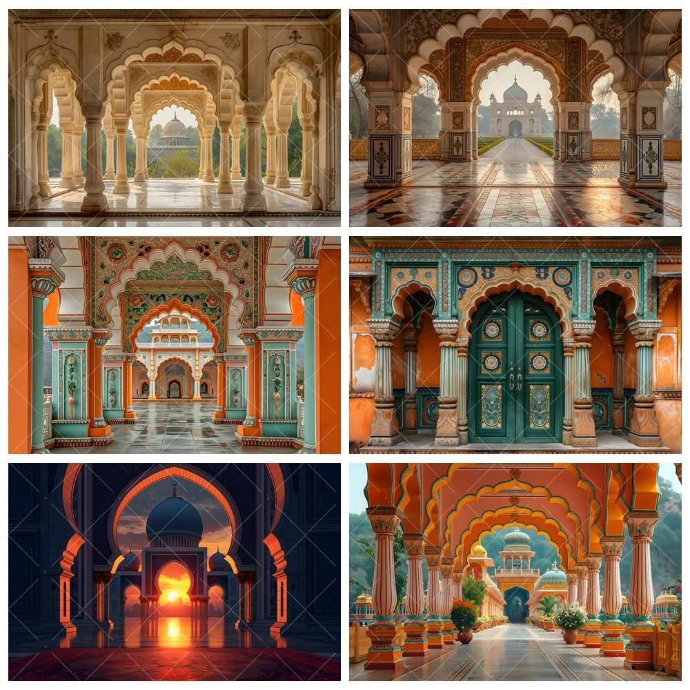 Mosque Temple Architecture Photo Studio Backdrop Custom Arabic Cultural Religious Vintage Medieval Palace Photography Background