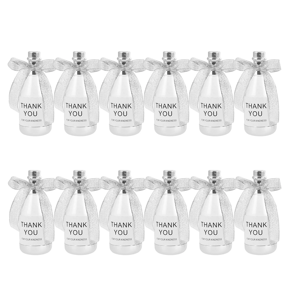 

12pcs Transparent Bottle Wedding Candy Boxes Party Favors Decorative Containers Clear Plastic Reusable Gifts