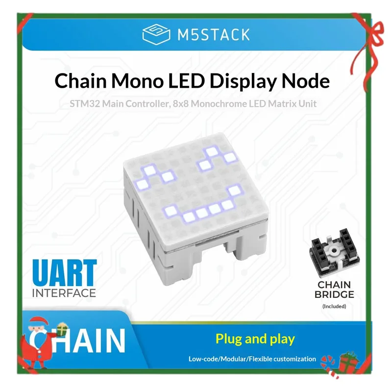 

M5Stack Chain Mono Chain Series 8 × 8 Monochrome LED Dot Matrix Display Module