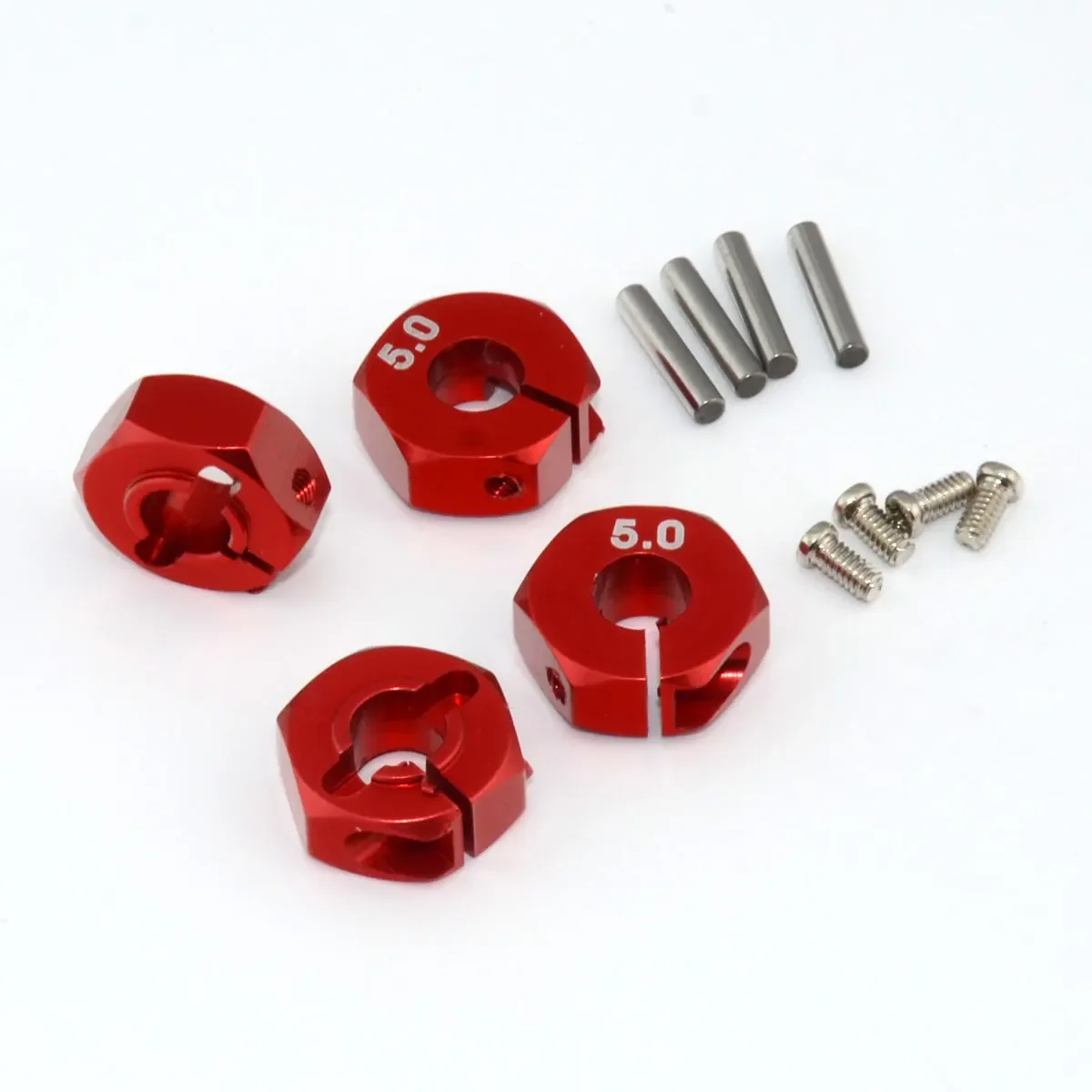 4cps Aluminum 5.0 Wheel Hex Drive With Pins & Screws for HSP HPI Tamiya RC Car Red Blue