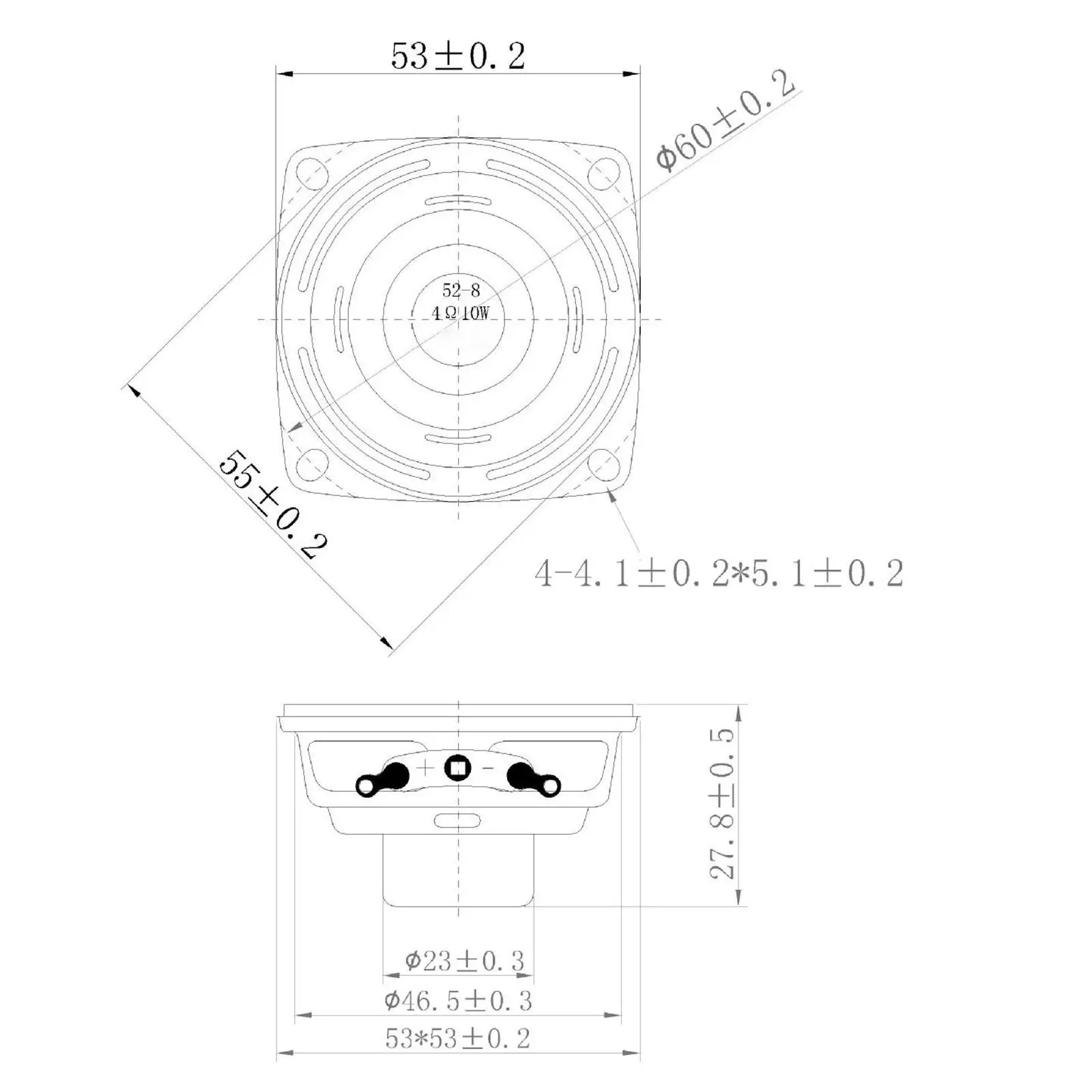 Haut-parleur stéréo multifonction, caisson de basses classique, 2"