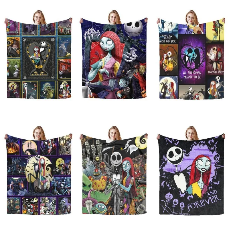 Serie de dibujos animados creativos, manta de franela de pesadilla antes de Navidad, manta de aire acondicionado, necesidades diarias