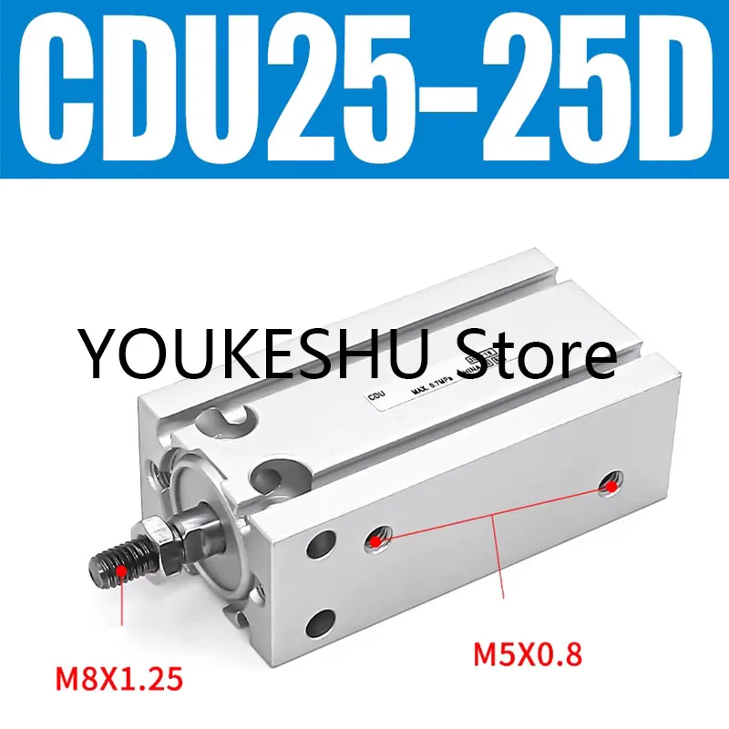 Brand New Original Free-Mount Mini Pneumatic Cylinder CDU25-25D