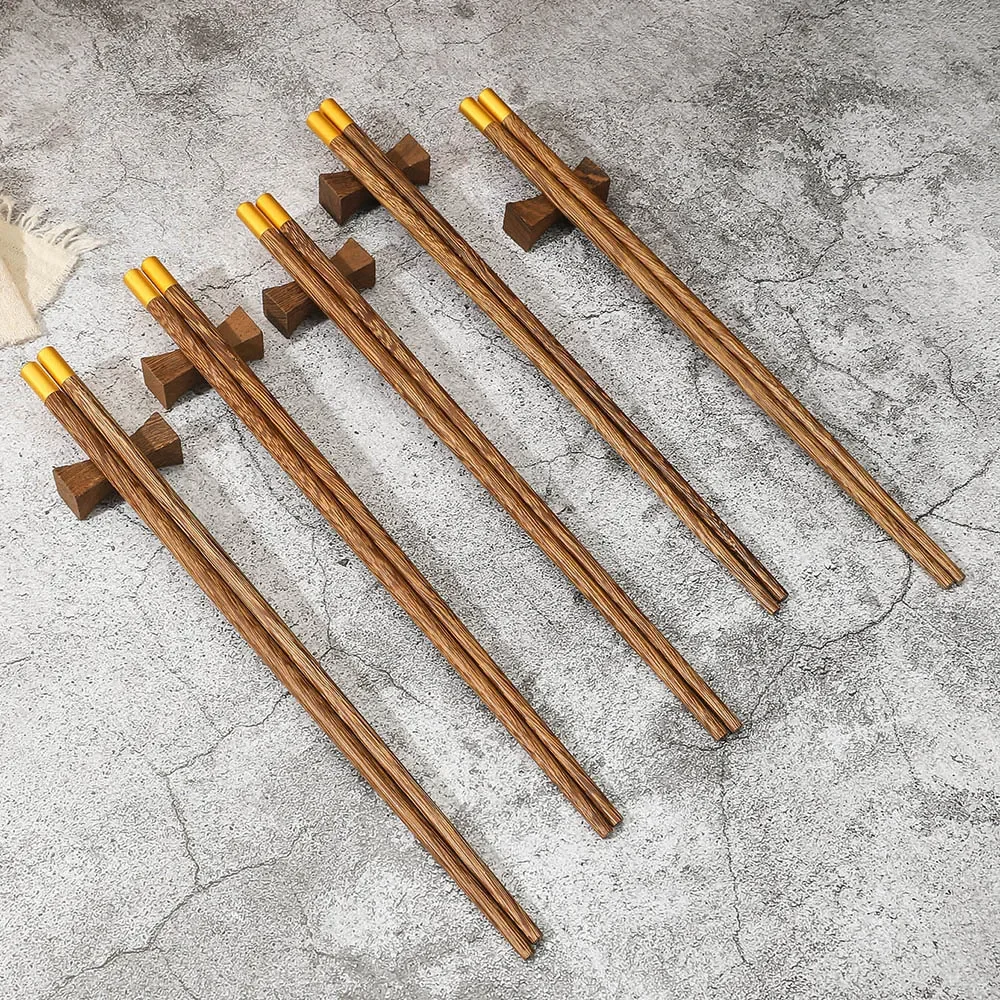 High Quality 5 Pair Chinese Chopsticks Natural Wood Sushi Beautiful Tableware Cutlery Kitchen Chopsticks Gift Box Tableware Set
