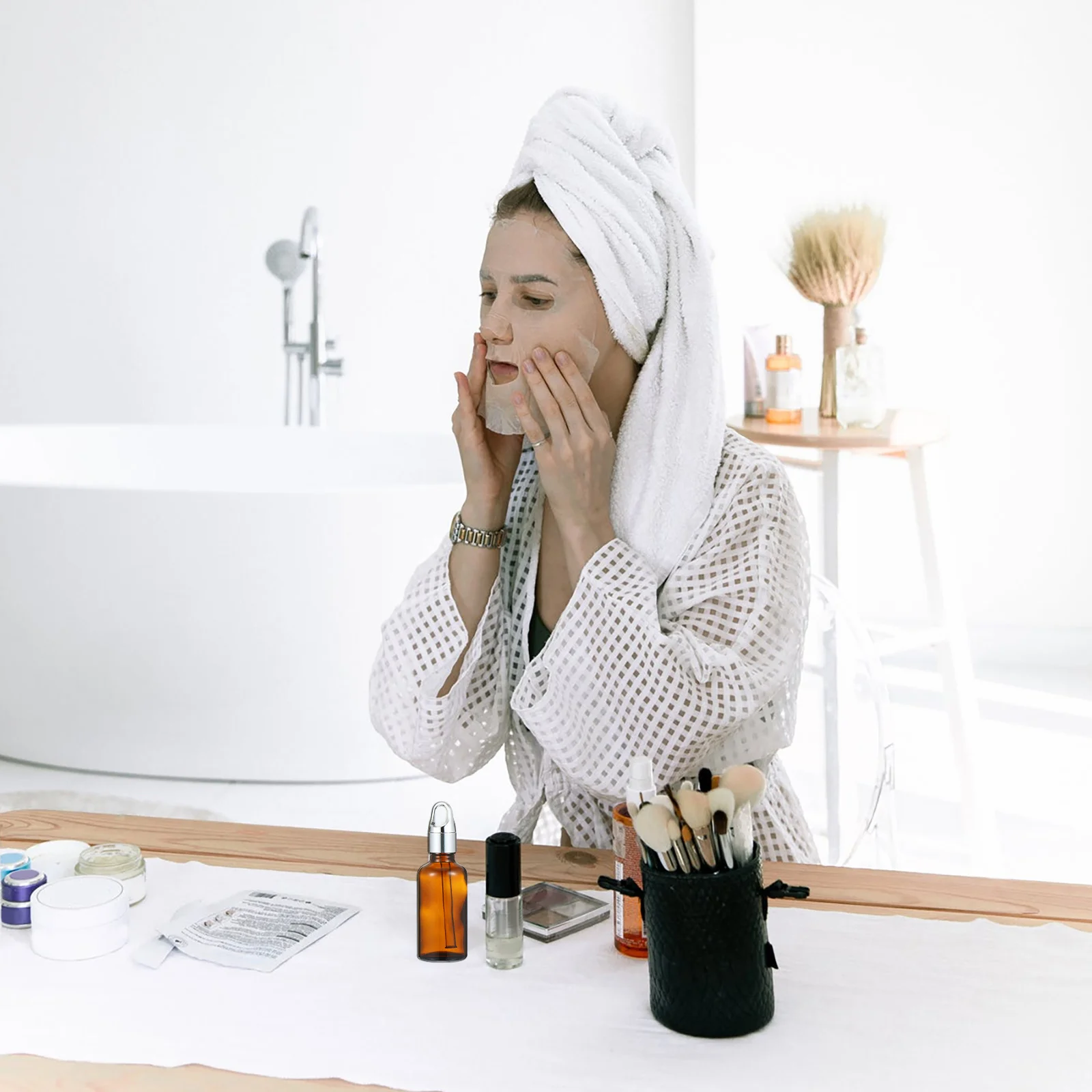 10 Uds botellas de aceite esencial botellas cuentagotas de vidrio recargables 50ml viales de muestra de Perfume de viaje subenvase cuentagotas de vidrio