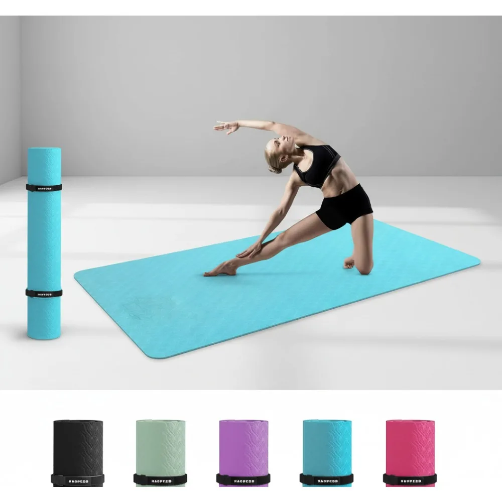 Extra Large Non-Slip Yoga Mat 72x48 Inch TPE Eco-Friendly Exercise Mat for Home Workouts Pilates Stretching