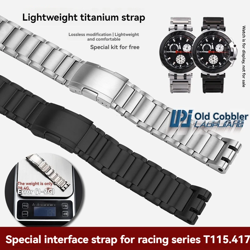 For Tissot Racing T115 Series Strap T115.417 Series Moto GP Titanium Aluminum Alloy Watch Chain 22mm Watchband with Tools