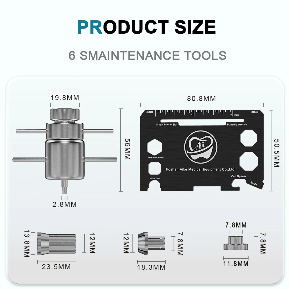 AI-AT-TOOL Dental Disassembly and Repair Tool Set For AI Dental Brand High Speed Handpieces Air Turbine Dentist Tools Kit