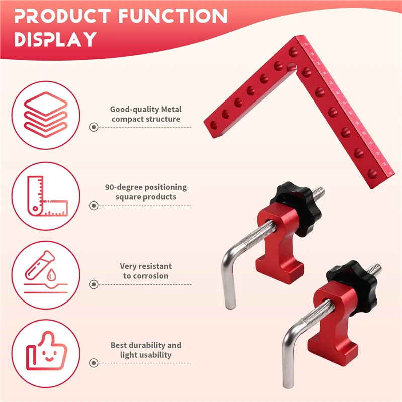 

ABWZ-Right Angle Positioning Squares Tool 140Mm 90 Degrees L-Type Corner Clamp Fixing Clip
