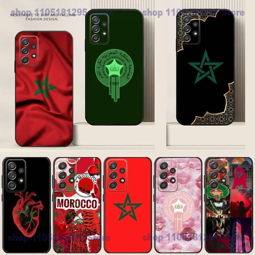 

Morocco Flag Phone Case For Samsung S25,24,21,22,23,30,Ultra,20,Plus Black soft silicone case