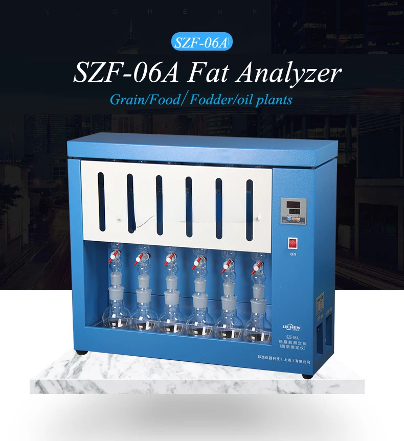 Crude Fat Analyzer Meter Tester For Grain, Food, Feed, Fuel and Various Oil Products Test 6 Samples At Same Time SZF-06A