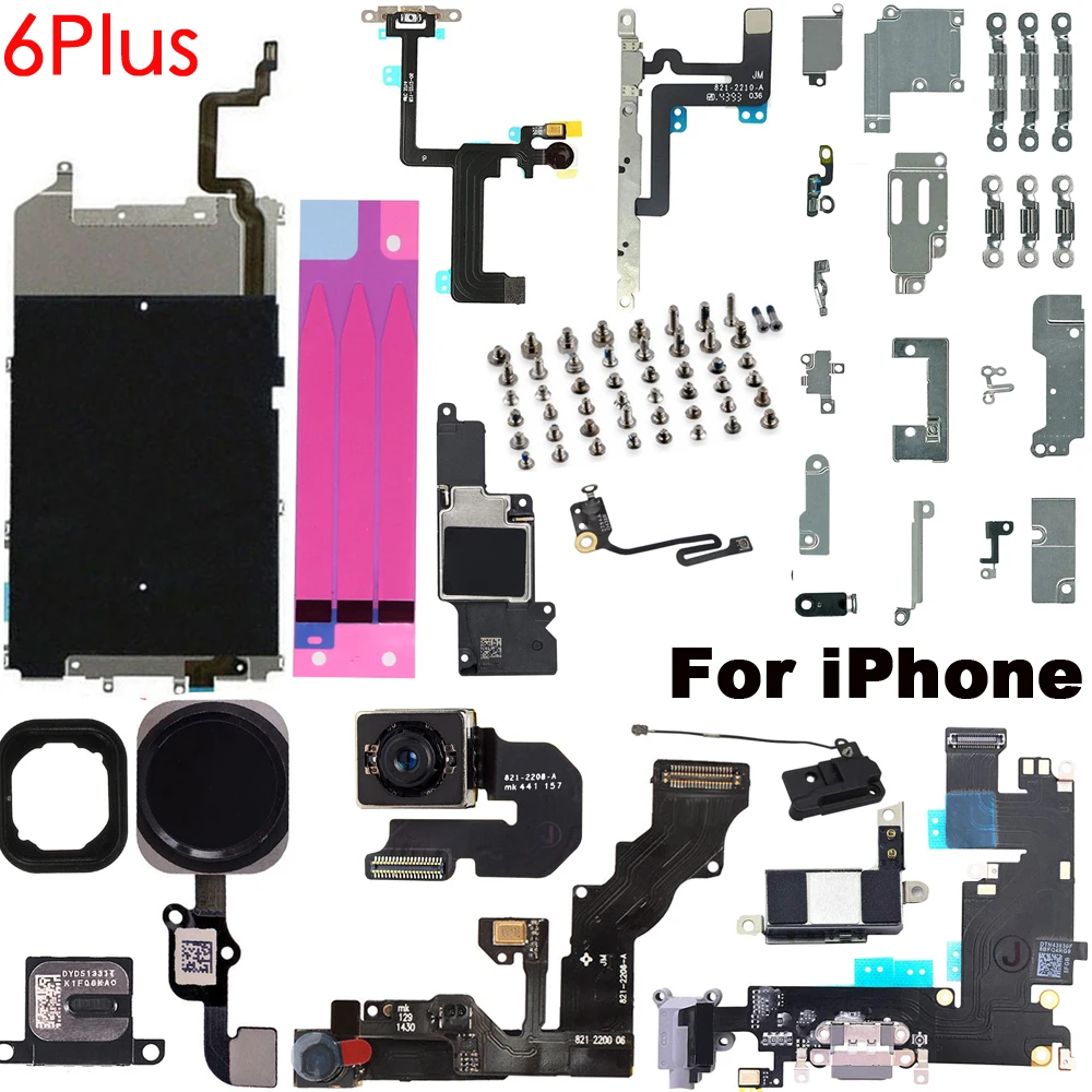 Full Internal Parts For iPhone 6 6P 6S 7 8 Plus Home Button Rear Front Camera Power Volume Charging Flex Cable Loud Speaker