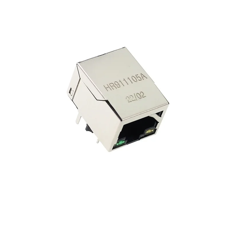 1PCS HY911105A HR911105A RJ45 Network Filter, LED Lamp 100M Ethernet Network Transformer PCB Socket