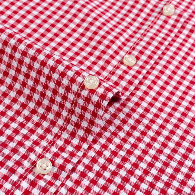 Men\'s 100% Cotton Plaid Stripe Short-Sleeve Button-Down Shirt for Summer Lightweight Breathable Comfortable Slim Fit Casual Wear