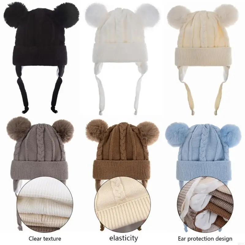M89C Unisex Baby Hat Toddler Ear Warming Hat Stylish for Warmth During Winter Outings