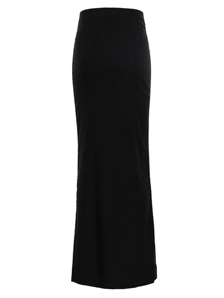 Fashion For Women Black Long Skirts High Waist Slim Seamless Elegant Ladies Gown Casual Summer New Female Maxi Skirts